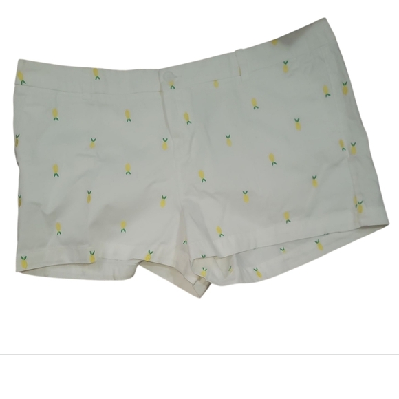 target merona plus size cotton shorts white yellow lemon green 16 - Picture 1 of 5